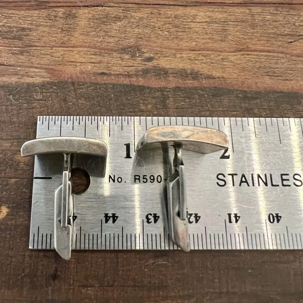 20g Sterling GRAD GLAM! MCM Designer Silver Cuff Links, Jacob M. Oldak Vintage